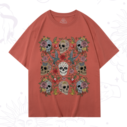 Purplehecate Skull Floral T-Shirt