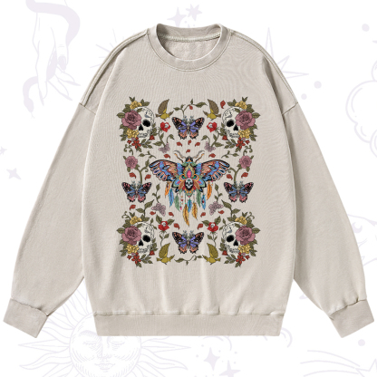 Purplehecate Moths Dancing Washed Sweatshirt