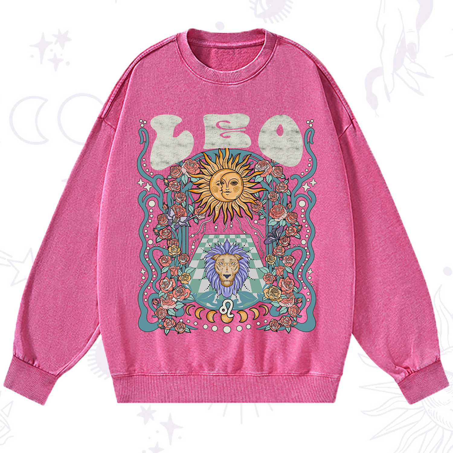 Purplehecate Leo Spirit Zodiac Washed Sweatshirt