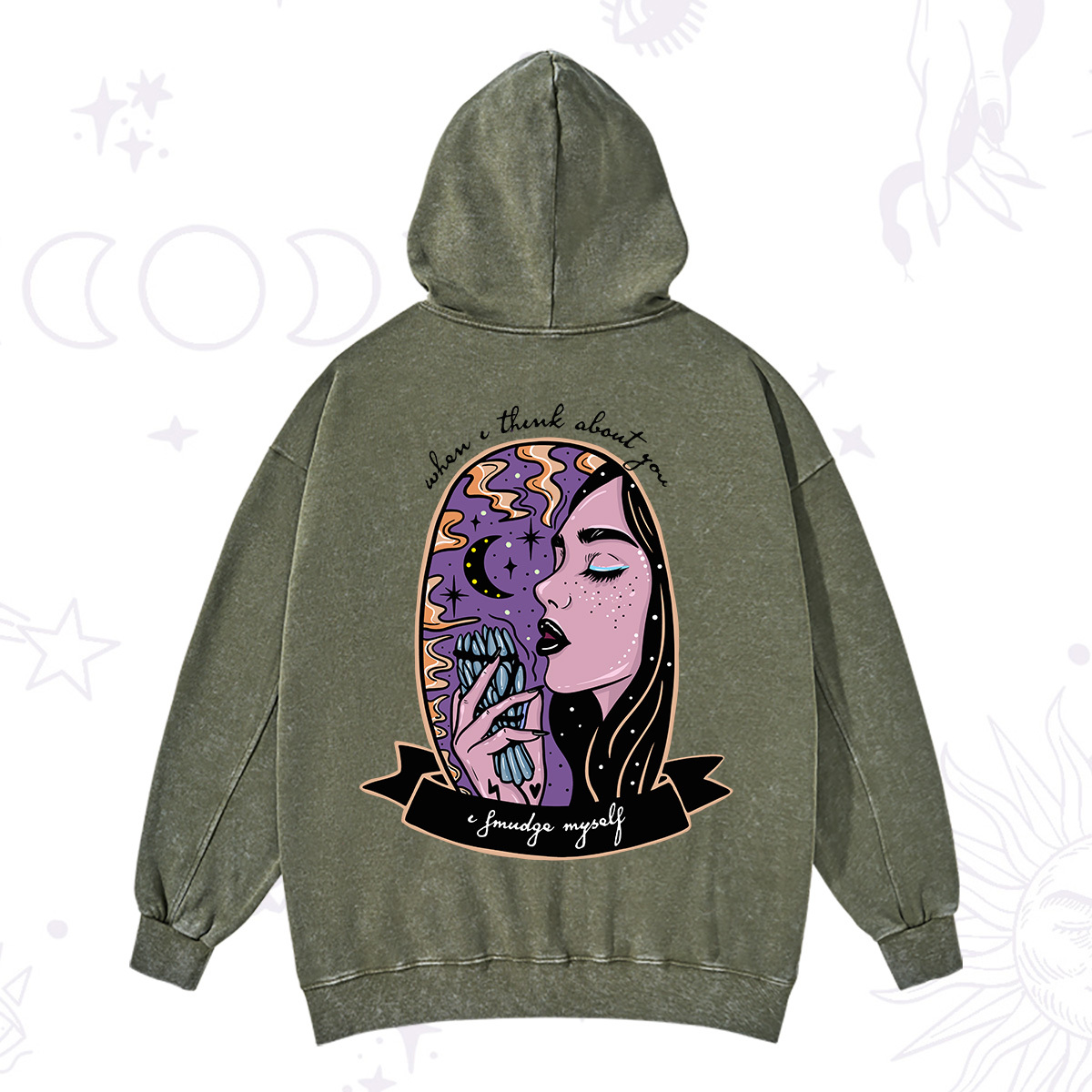 Purplehecate When I Think About You Washed Hoodie