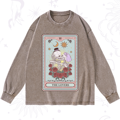Purplehecate The Lovers Tarot Washed Long Sleeve Shirt