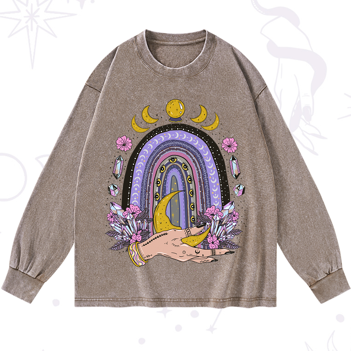 Purplehecate Magic Rainbow Washed Long Sleeve Shirt