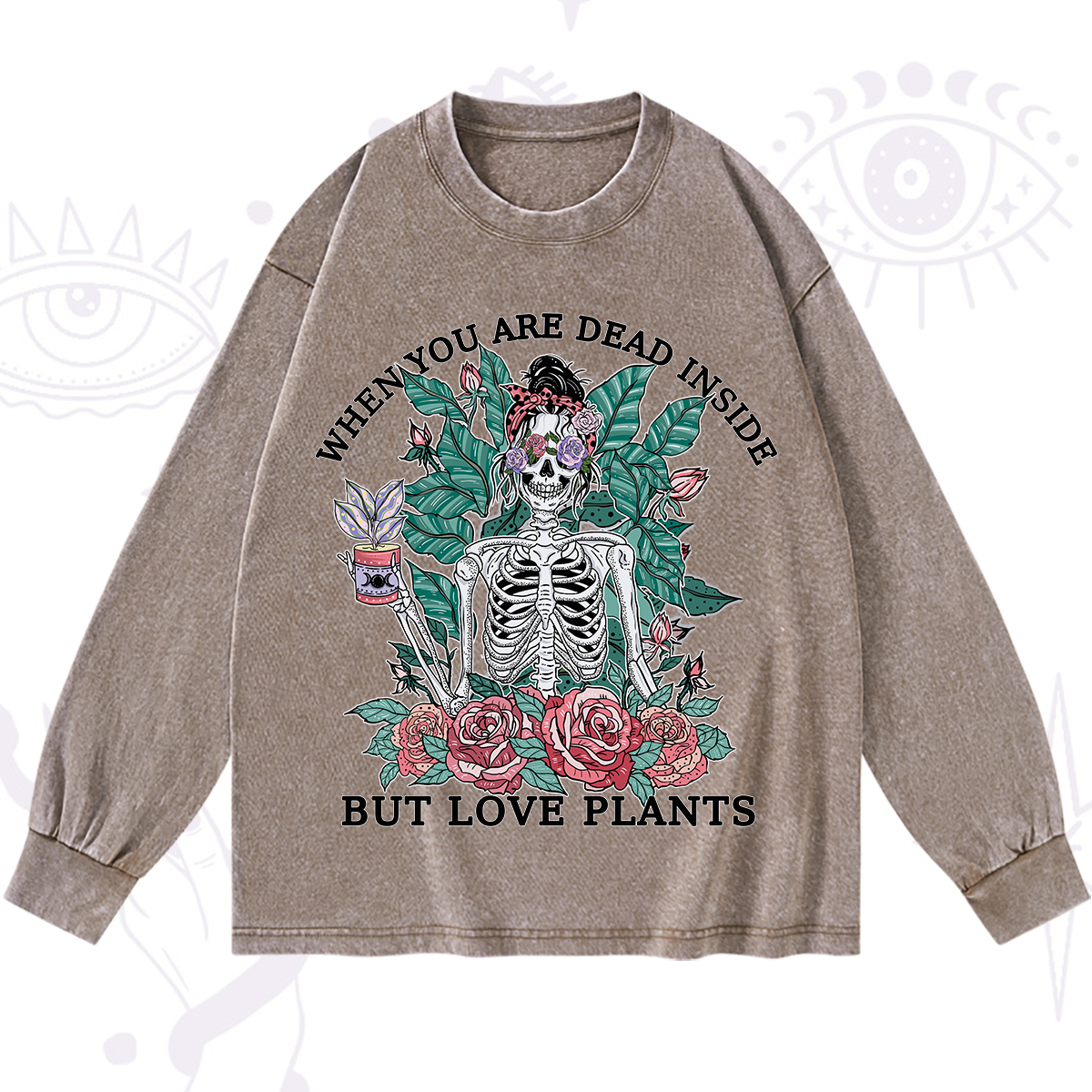 Purplehecate When You Dead Inside Washed Long Sleeve Shirt