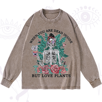 Purplehecate When You Dead Inside Washed Long Sleeve Shirt