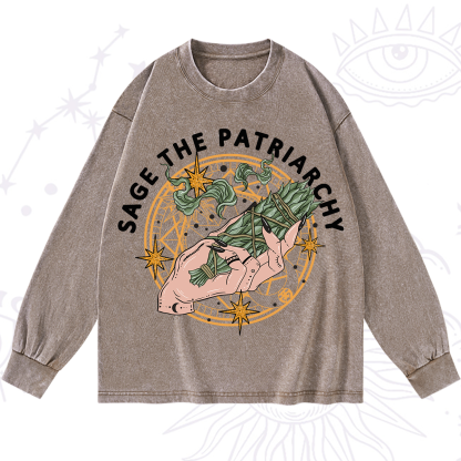 Purplehecate Sage The Patriarchy Washed Long Sleeve Shirt