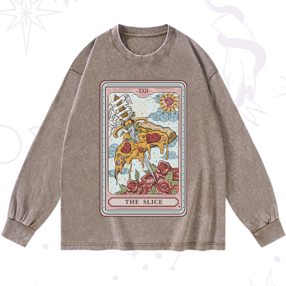 Purplehecate The Slice Food Tarot Washed Long Sleeve Shirt
