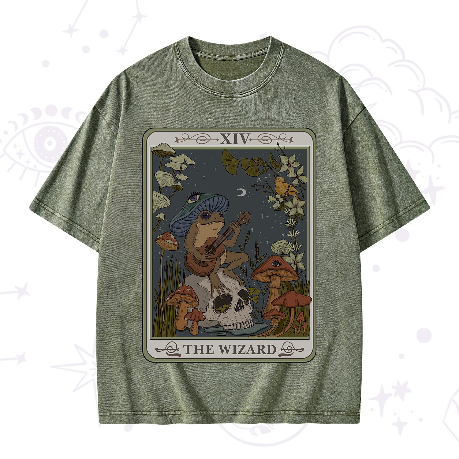 Purplehecate The Wizard Tarot Washed T-Shirt