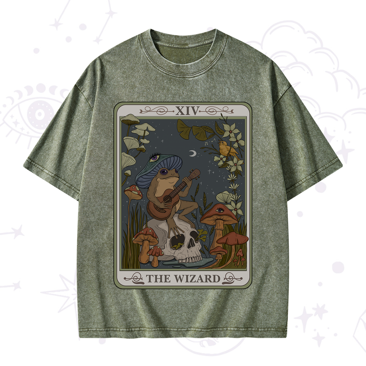 Purplehecate The Wizard Tarot Washed T-Shirt