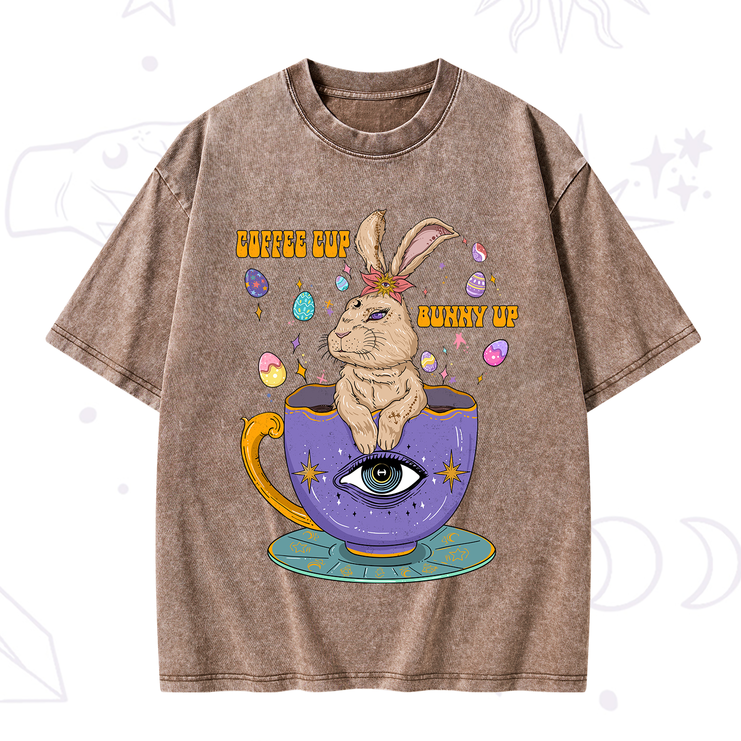 Purplehecate Coffee Cup Bunny Up Washed T-Shirt