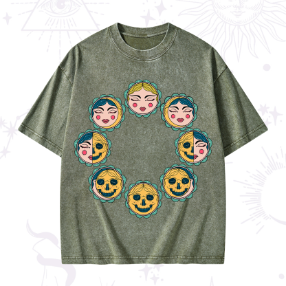 Purplehecate Lunar Skull Cycle Washed T-Shirt