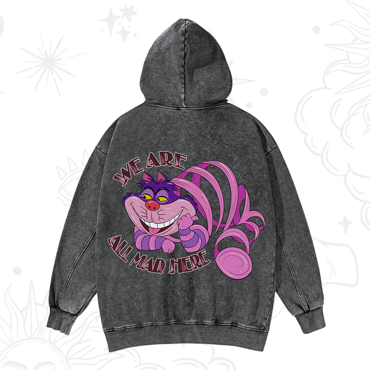 Purplehecate We're All Mad Here Washed Hoodie