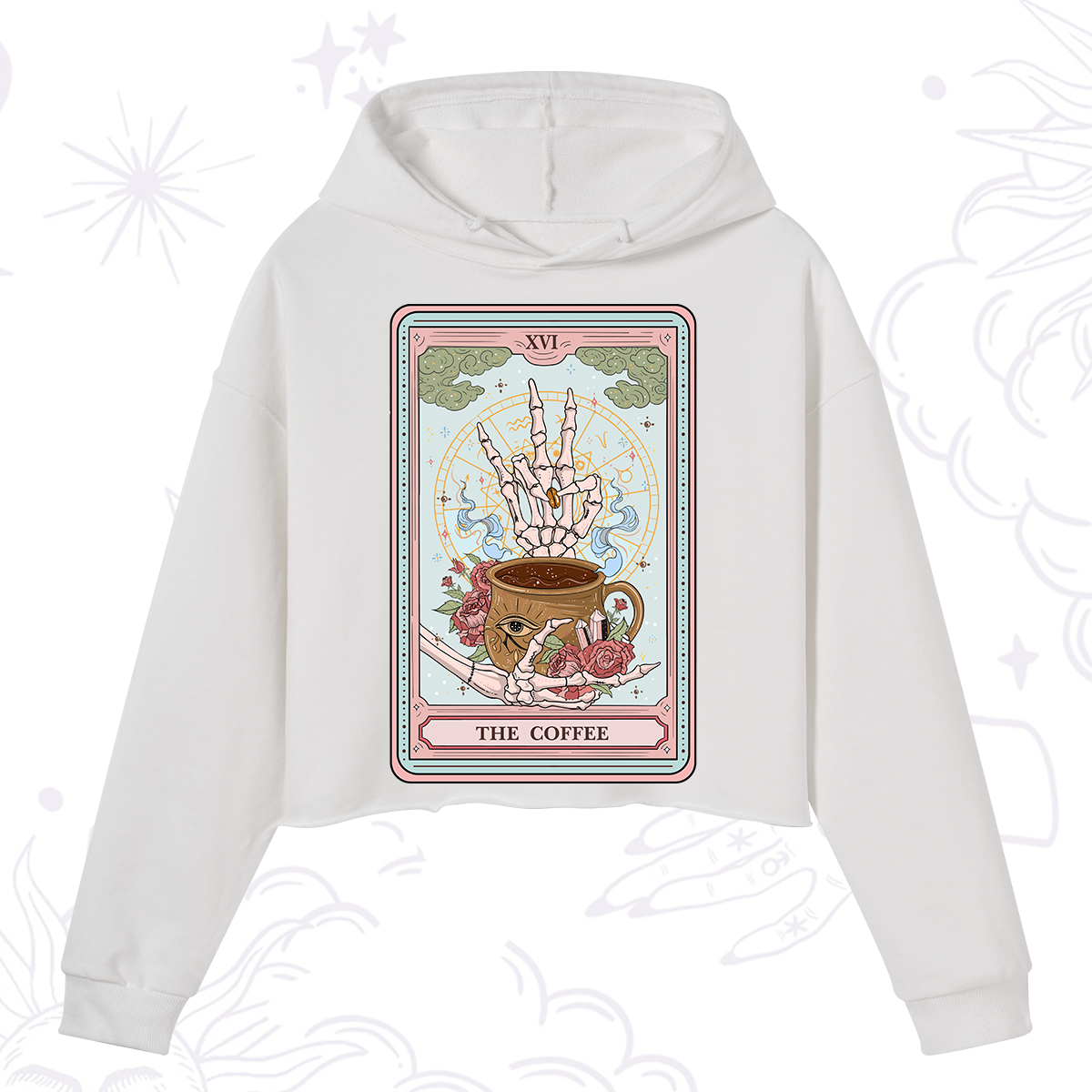 Purplehecate The Coffee Tarot Crop Hoodie