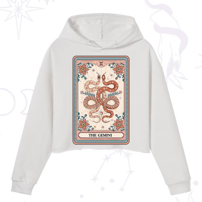 Purplehecate The Gemini Tarot Card Crop Hoodie