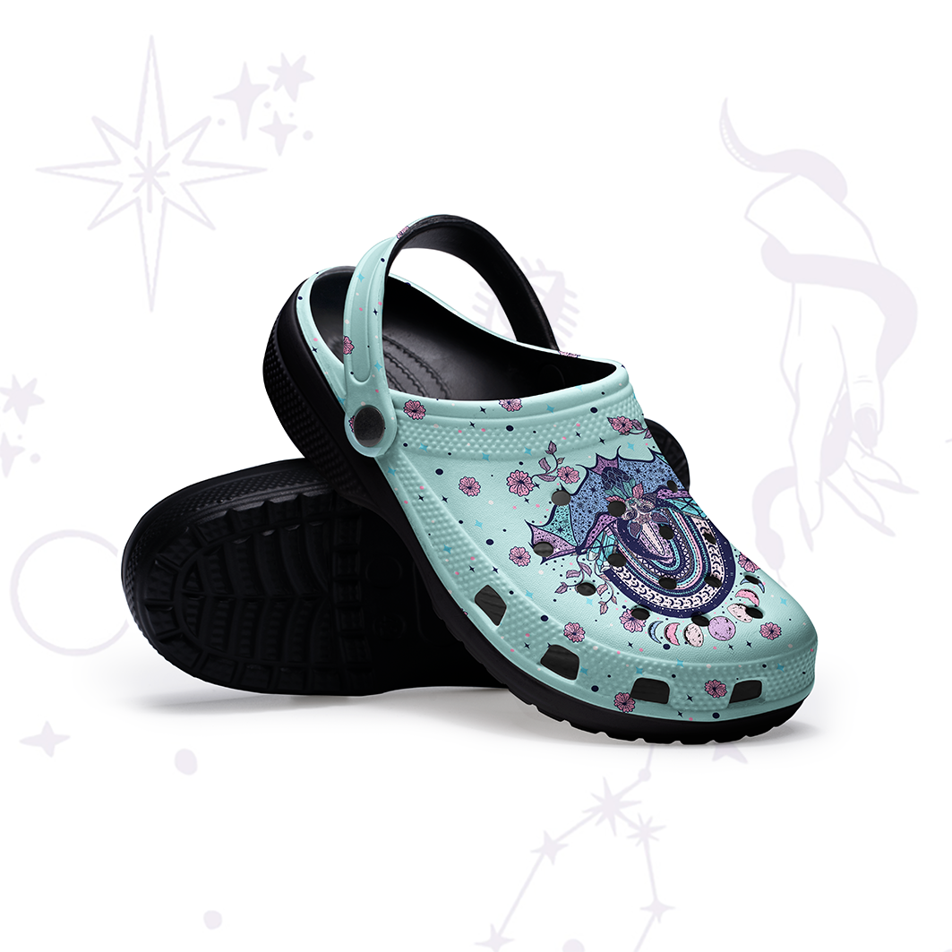 Purplehecate Moon Phase Bat Rubber Clogs