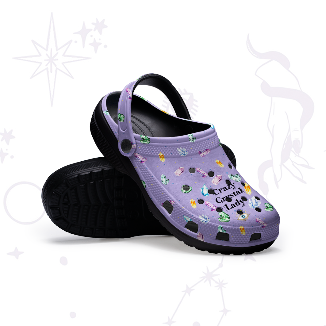 Purplehecate Crazy Crystal Lady Rubber Clogs