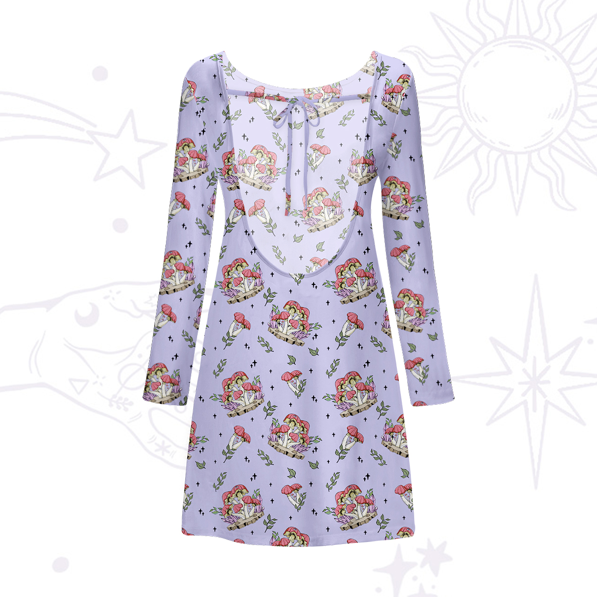 Purplehecate Fantasy Mushroom Beachwear Cover-Up Dress