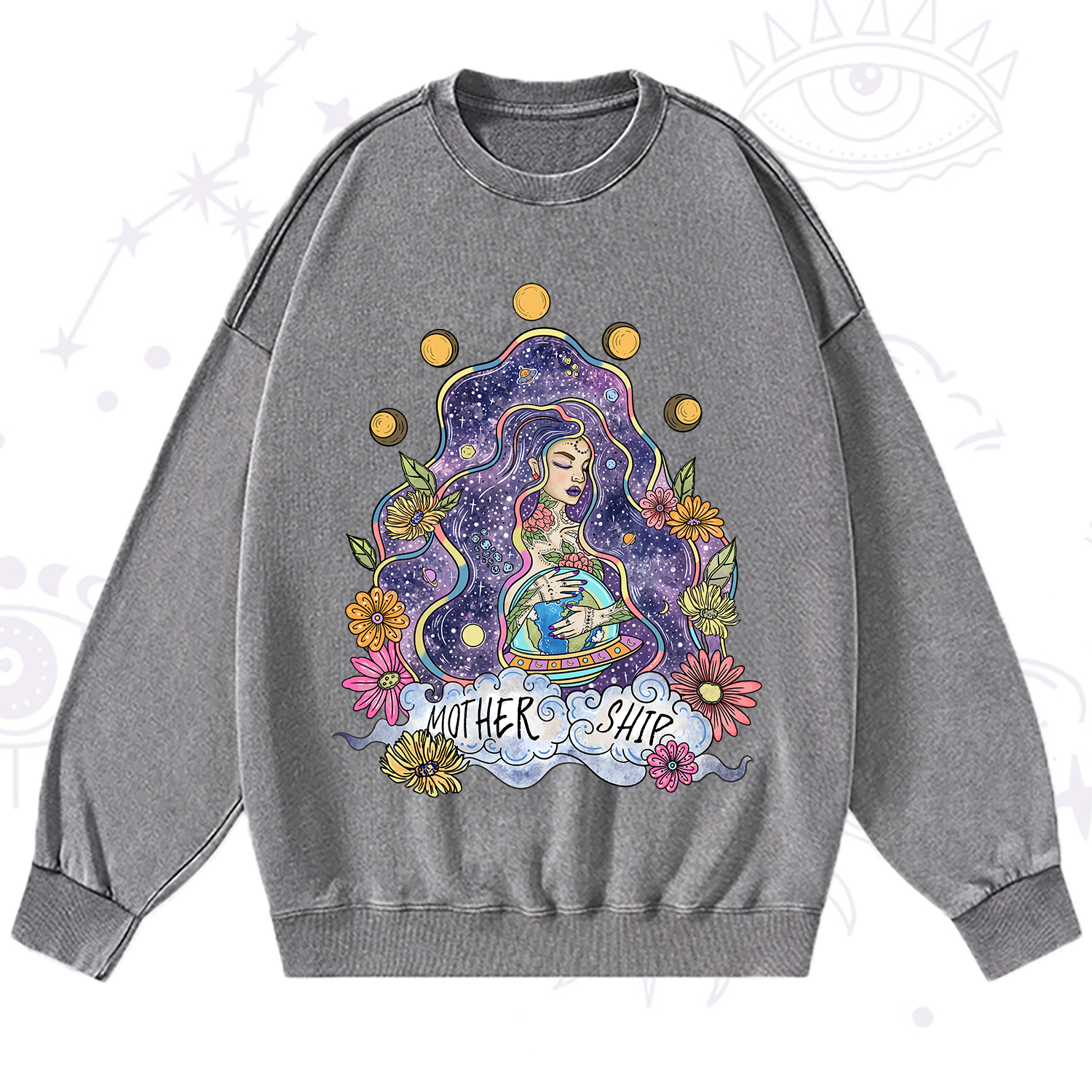 Purplehecate Mother Ship Washed Sweatshirt