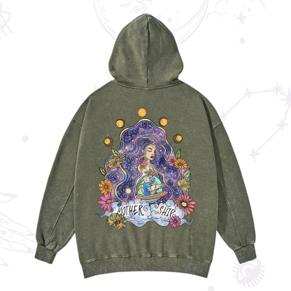Purplehecate Mother Ship Washed Hoodie