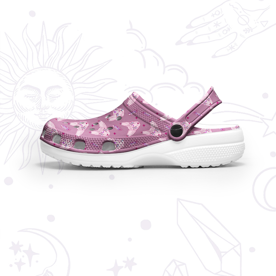 Purplehecate Mystical Sphynx Cat Rubber Clogs