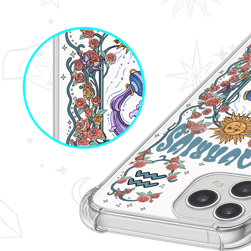Purplehecate Aquarius Spirit Zodiac Clear Phone Case