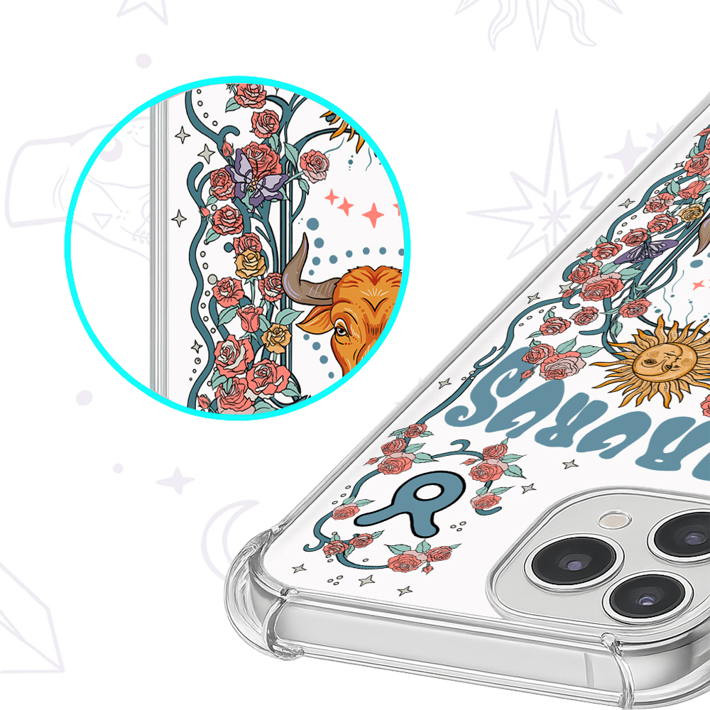 Purplehecate Taurus Spirit Zodiac Clear Phone Case