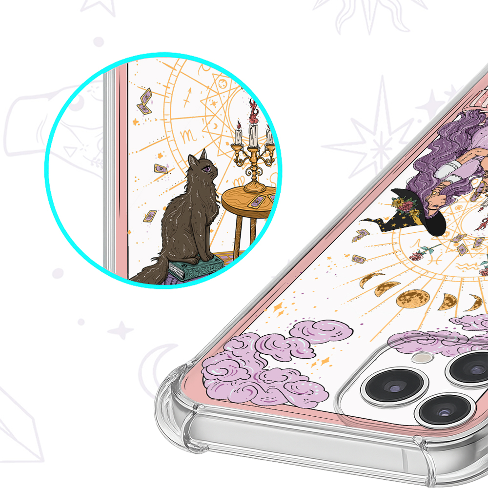 Purplehecate The Cat Witch Mom Tarot Clear Phone Case
