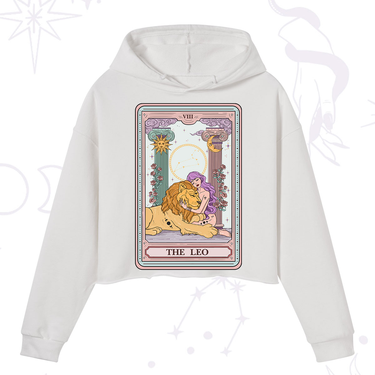 Purplehecate The Leo Goddess Tarot Crop Hoodie