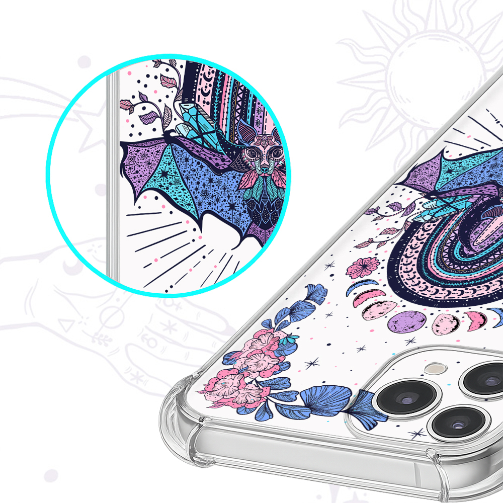 Purplehecate Moon Phase Bat Clear Phone Case