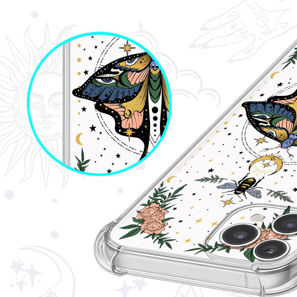 Purplehecate Mystical Moth Clear Phone Case