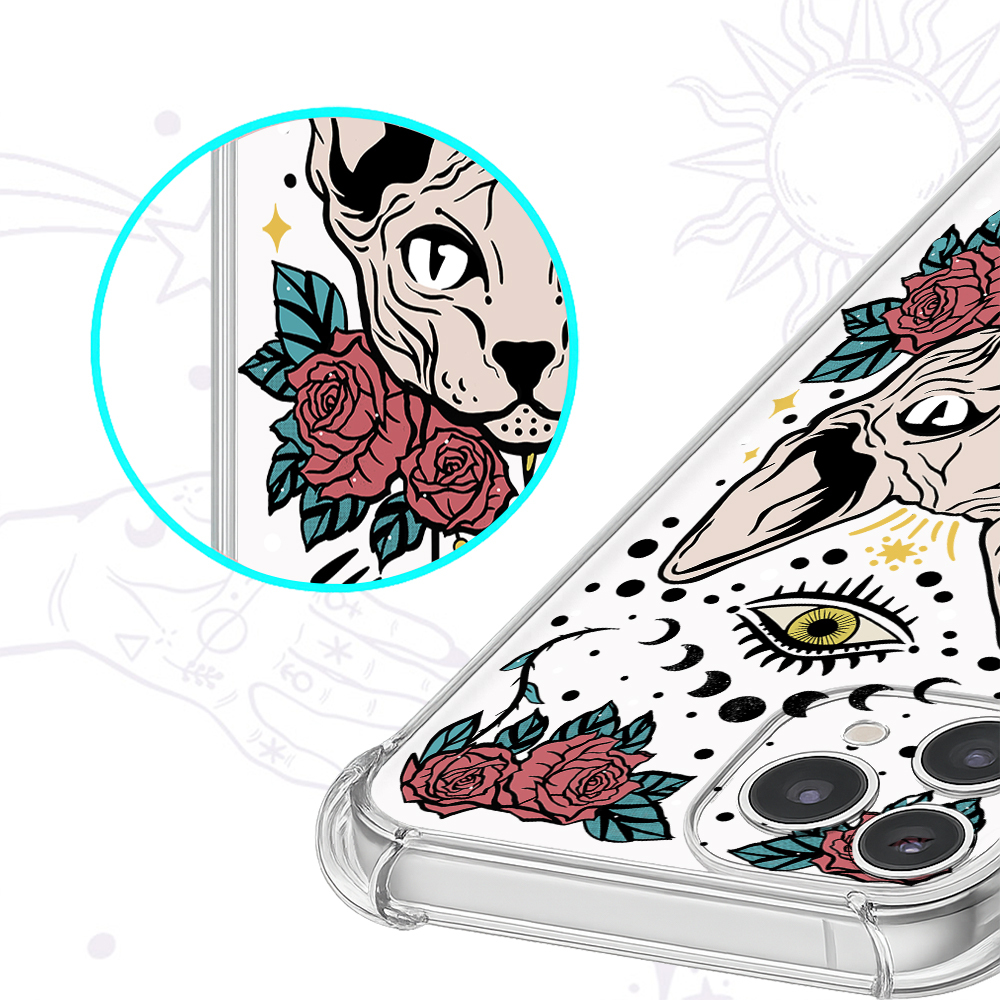 Purplehecate Mystical Cat Clear Phone Case