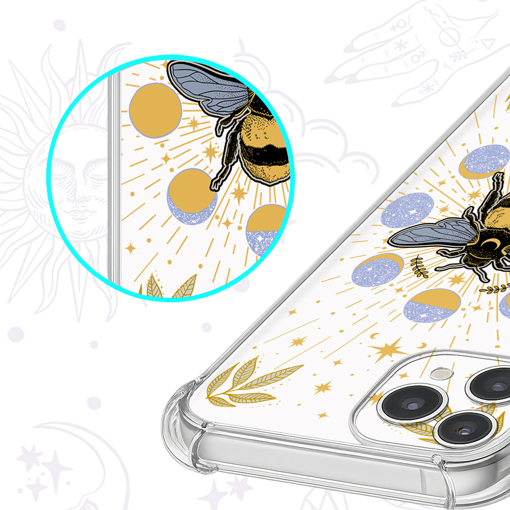 Purplehecate Phases of the Moon Bee Clear Phone Case
