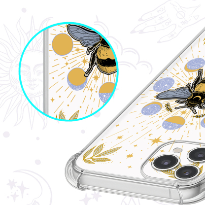 Purplehecate Phases of the Moon Bee Clear Phone Case