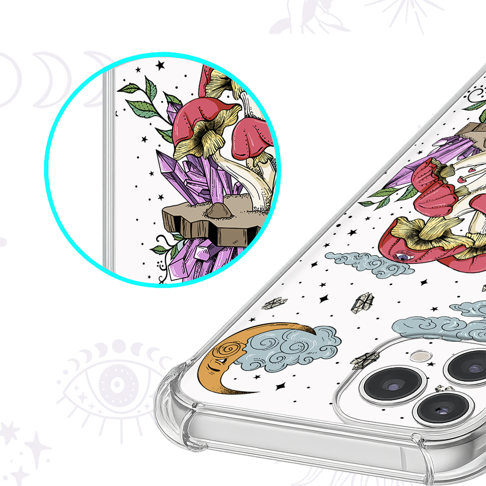 Purplehecate Fantasy Mushroom Clear Phone Case