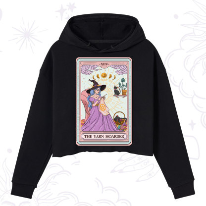 Purplehecate The Yarn Hoarder Tarot Crop Hoodie