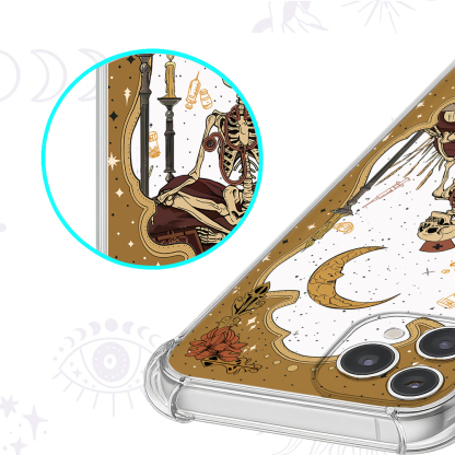 Purplehecate The Nurse Skeleton Tarot Clear Phone Case