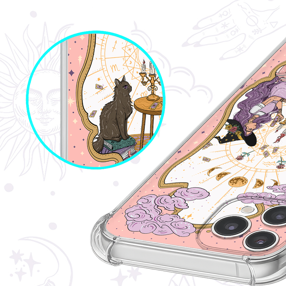 Purplehecate The Cat Witch Mom Tarot Clear Phone Case