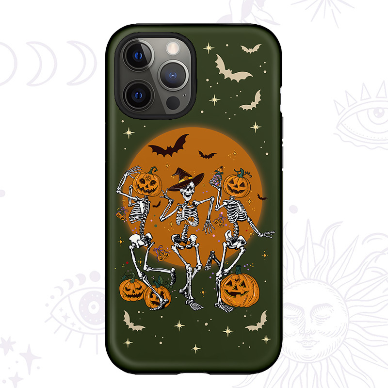 Purplehecate Pumpkin Head Skeleton Dance Halloween Phone Case