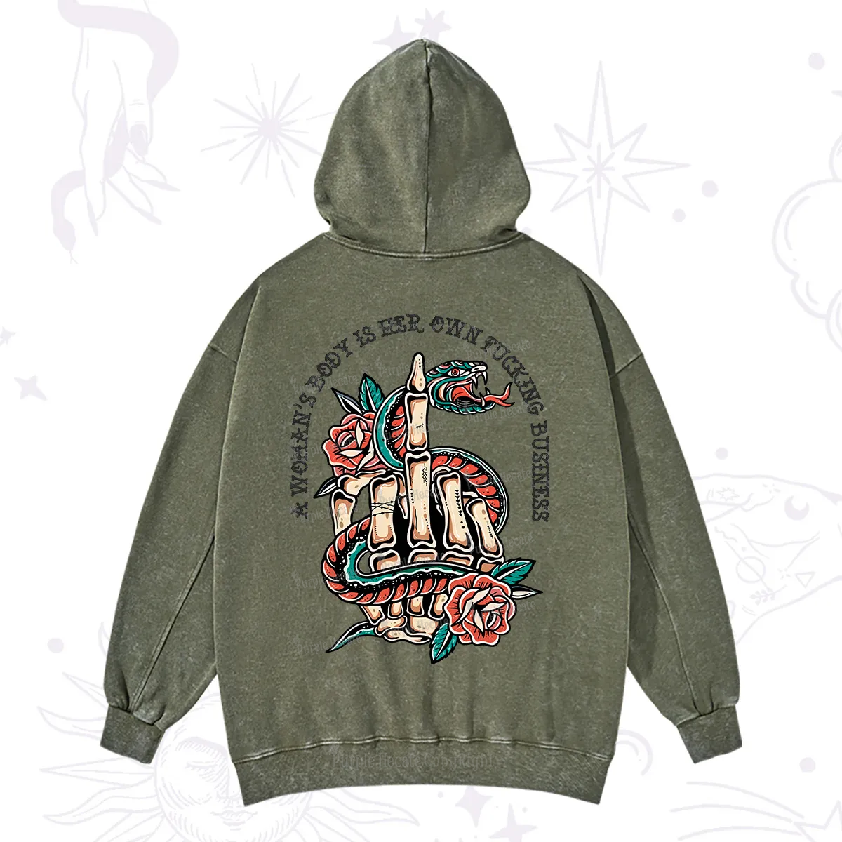 Purplehecate A Women’s Body Is Her Washed Hoodie