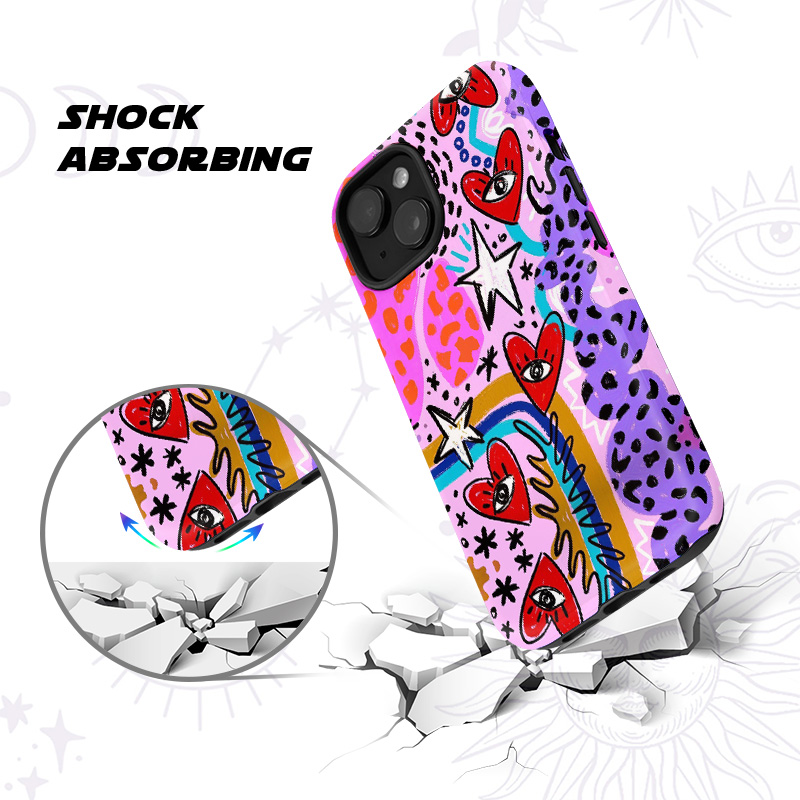 Purplehecate Cosmic Love Eyes Graffiti Phone Case
