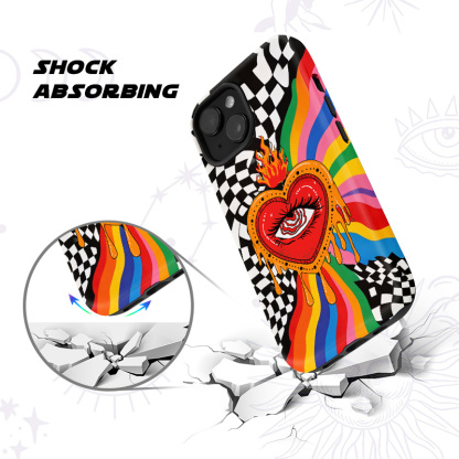 Purplehecate Trippy Rainbow Heart Eye Phone Case