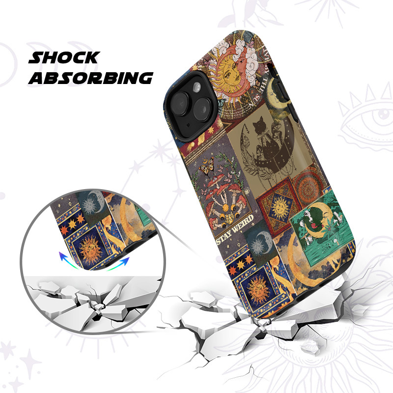 Purplehecate Starry Moon Patchwork for Cosmic Lovers Phone Case