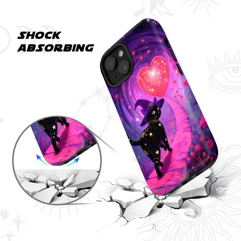 Purplehecate Starry Witch Cat and Love Phone Case