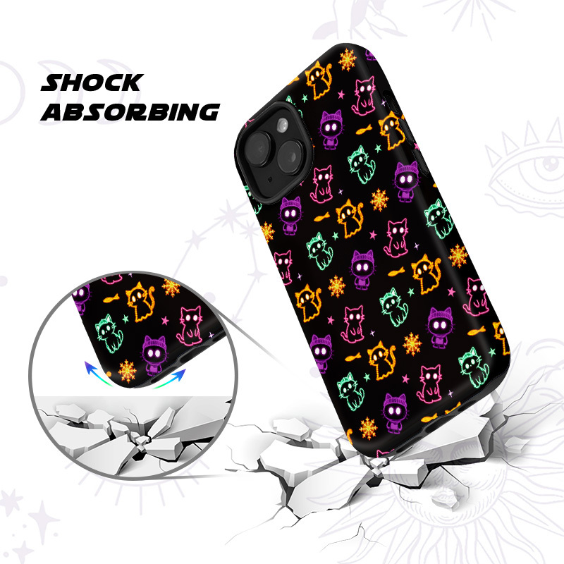 Purplehecate Neon Cat Party Phone Case
