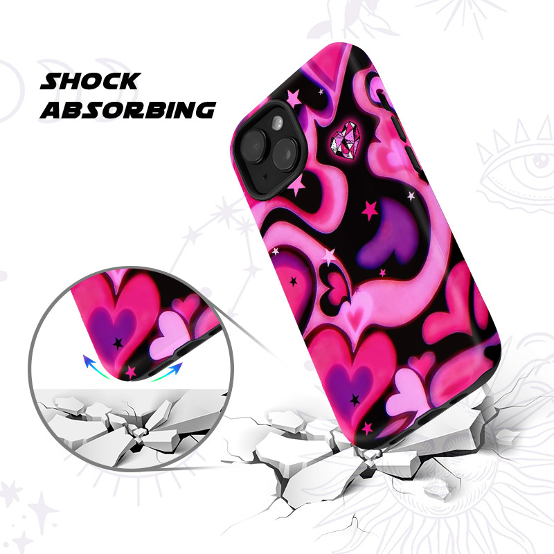 Purplehecate Cosmic Hearts and Stars Phone Case