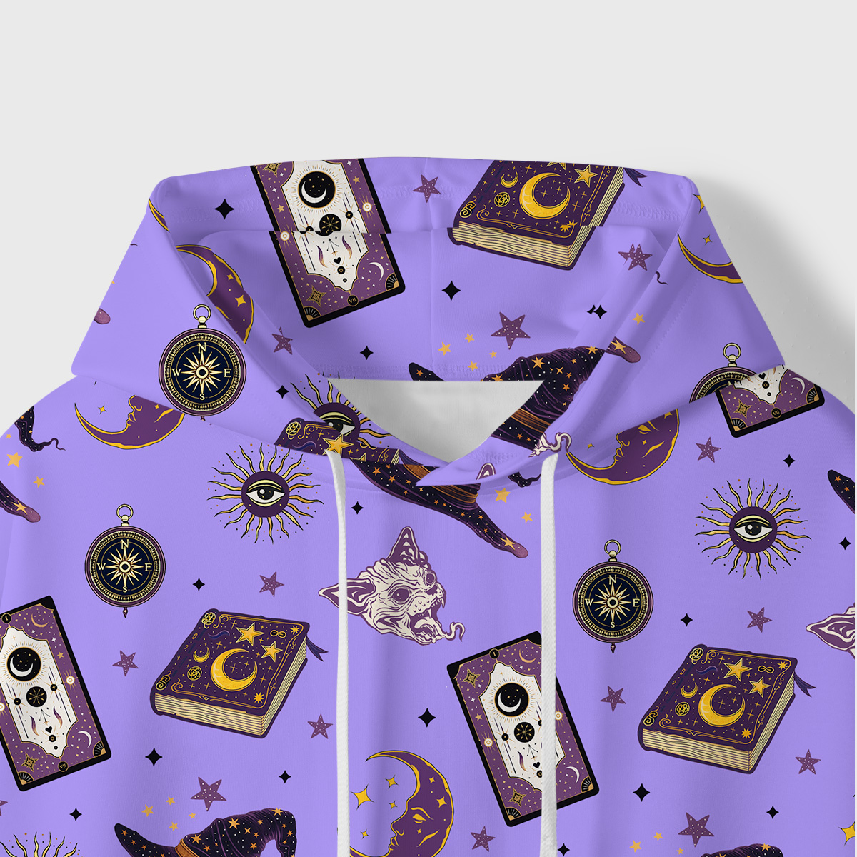 Purplehecate Midnight Witch Tarot All-Over Print Hoodie