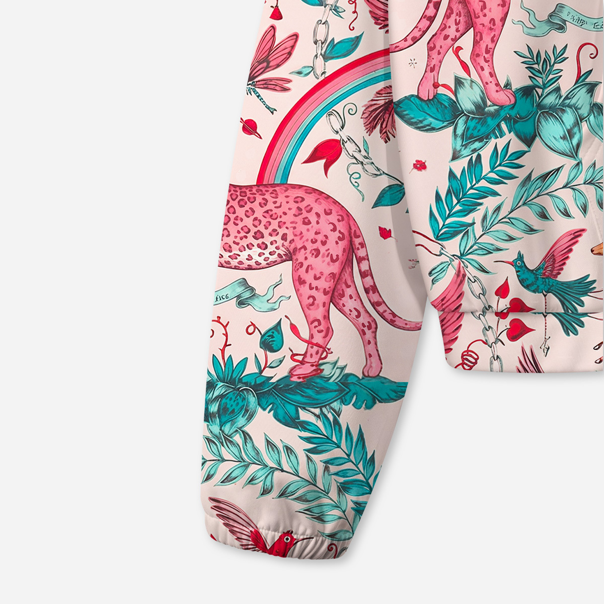 Purplehecate Enchanted Forest Pink Leopard All-Over Print Hoodie