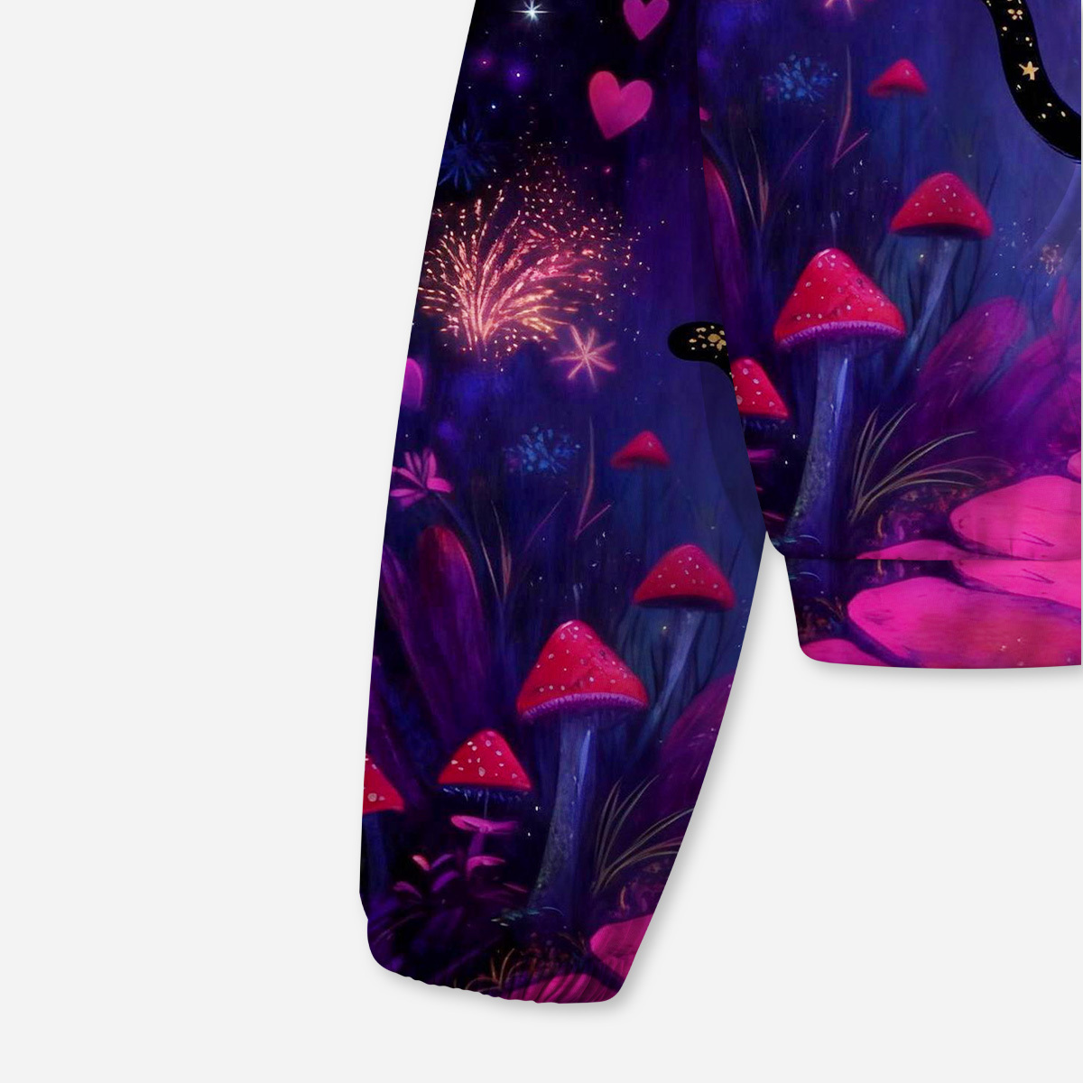 Purplehecate Starry Witch Cat and Love All-Over Print Hoodie