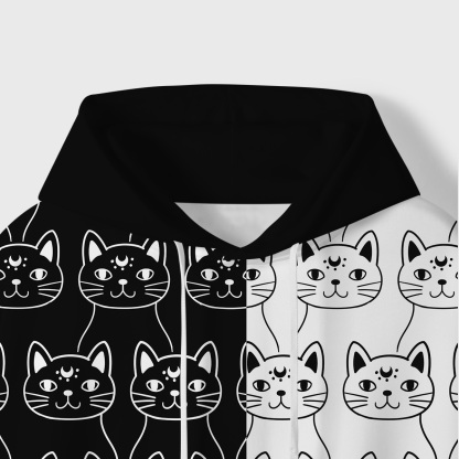 Purplehecate Sketchy Cat All-Over Print Hoodie