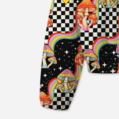 Purplehecate Trippy Rainbow Mushrooms All-Over Print Hoodie