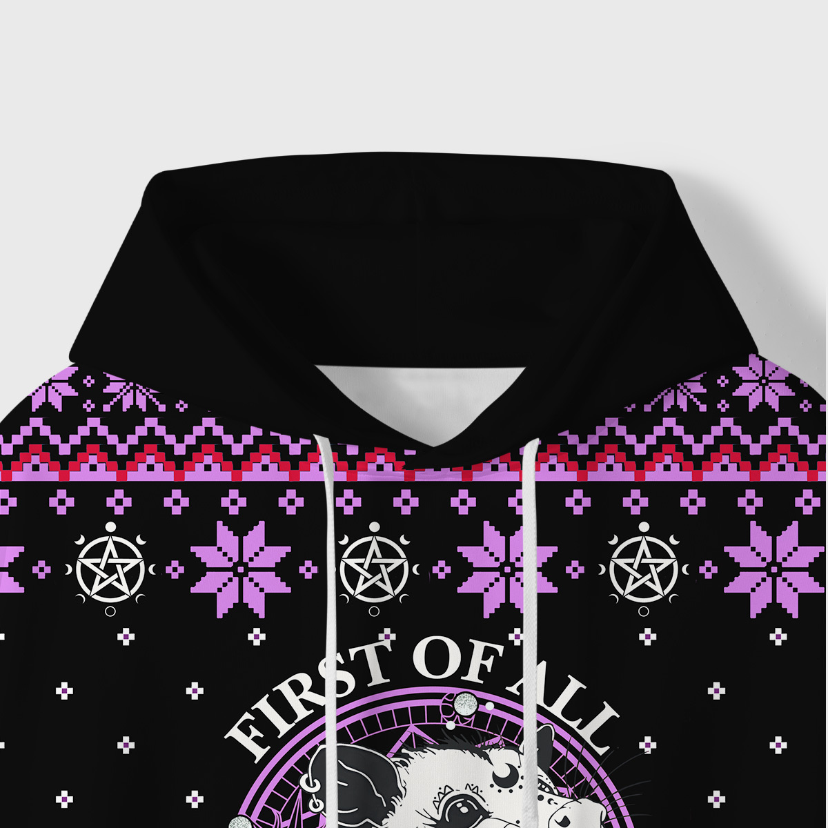 Purplehecate First Of All I'm A Delightful Opossum All-Over Print Hoodie